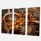 Designart - Dark Orange Fractal Flower - Abstract Canvas Art Print
